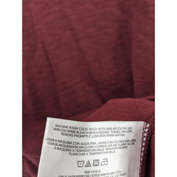 Banana Republic Double Knit Shirt S Burgundy Red Crewneck Layering Classic Tee - Picture 6 of 10